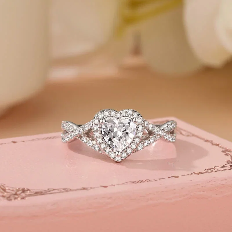 Classic Heart Twist Custom Promise Ring Sterling Silver