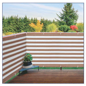 Brown and White Striped Deck & Fence Privacy Screen