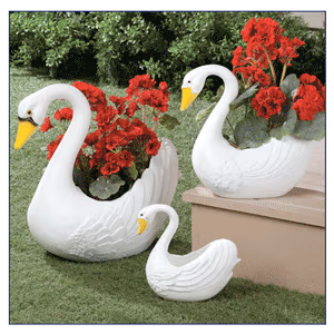 Swan Planters, Set of 3