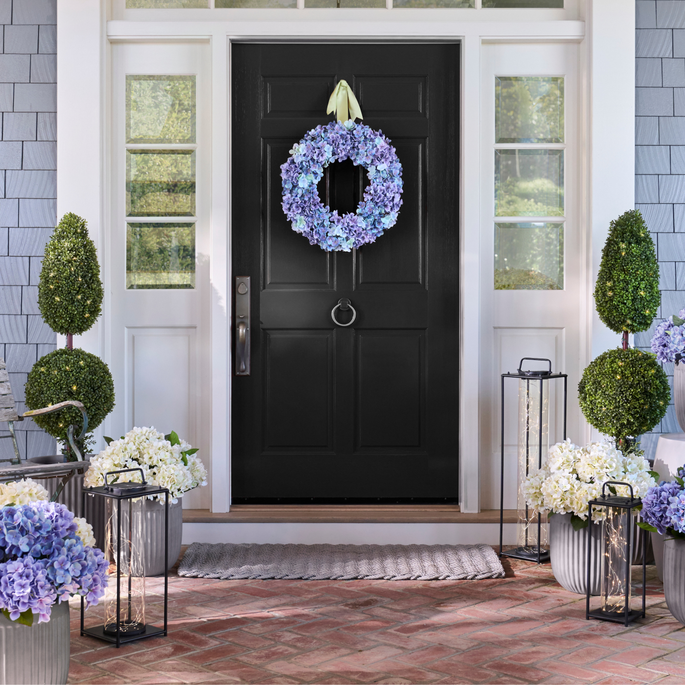 Outdoor Purple Hydrangea Wreath