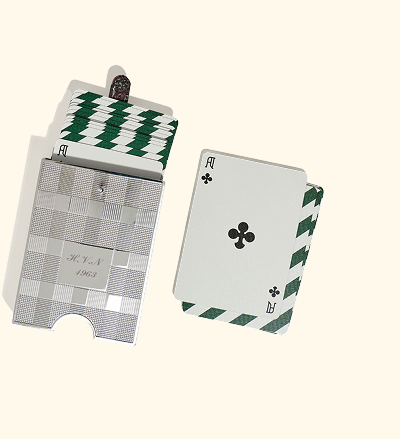 Personalised Silver Playing Cards Case