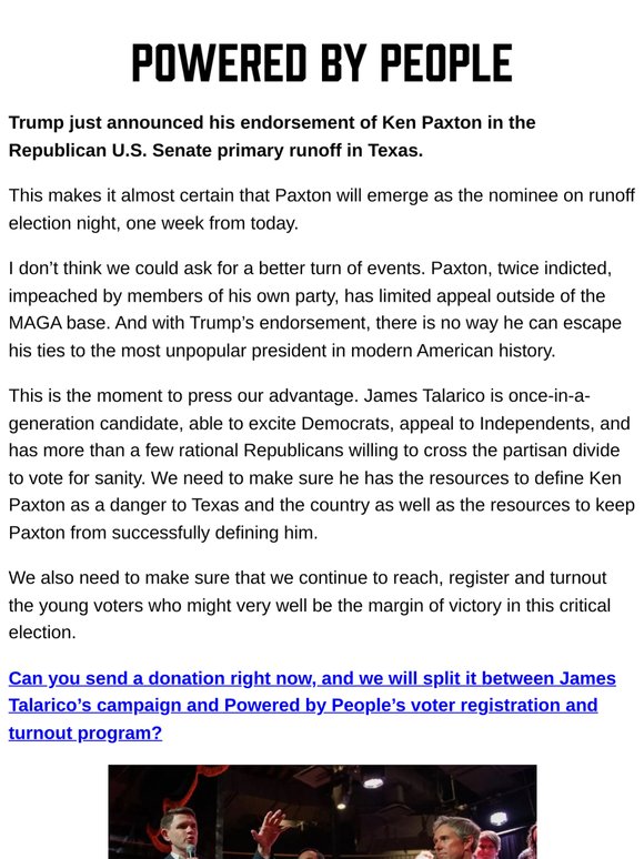 Trump just announced his endorsement of Ken Paxton.