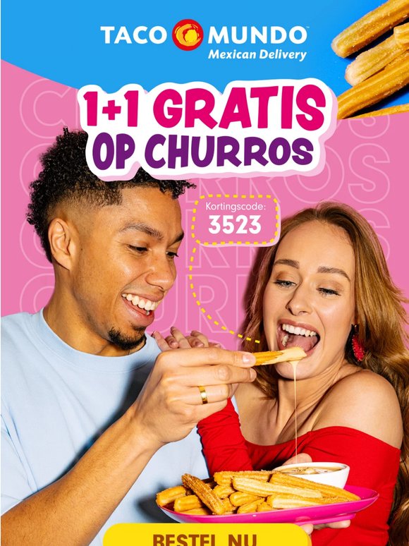 Krijg nu: 1+1 Churros GRATIS!