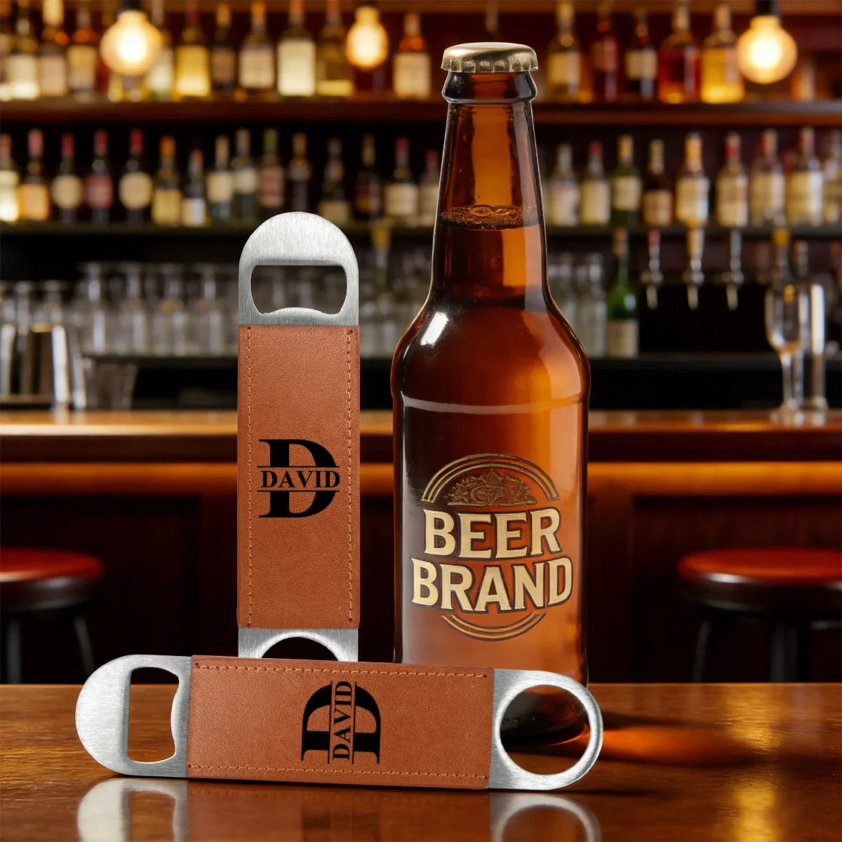 Personalized leather bottle opener project
