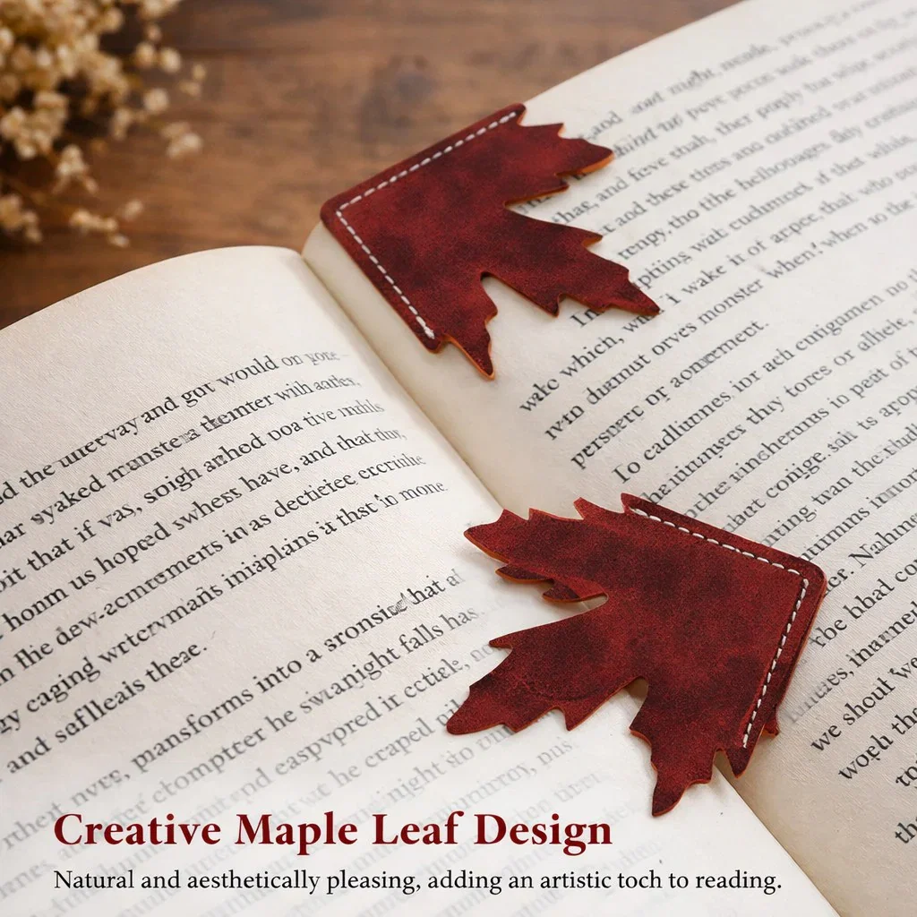 Maple leaf leather bookmark project