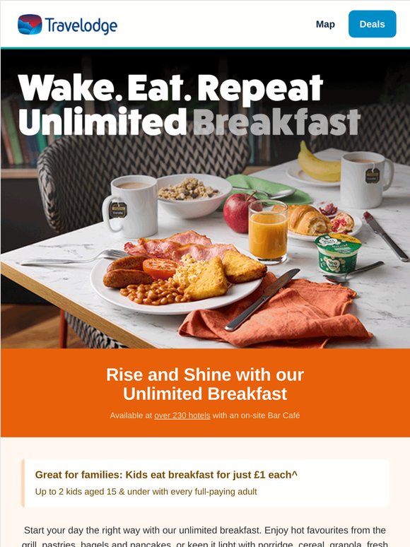 Rise and Shine with our Unlimited Breakfast