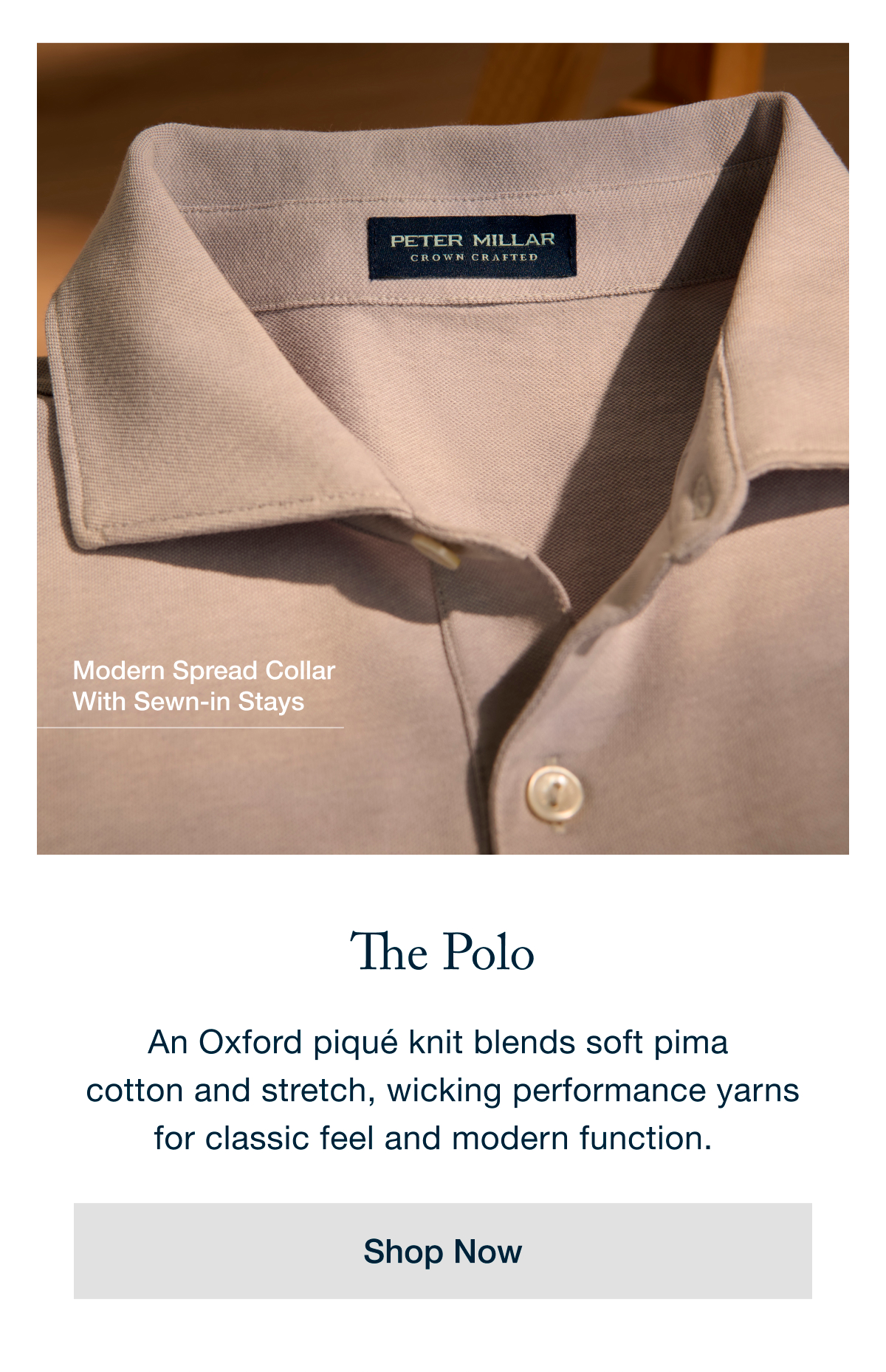 Modern Spread Collar With Sewn-in Stays | The Polo | Shop Now