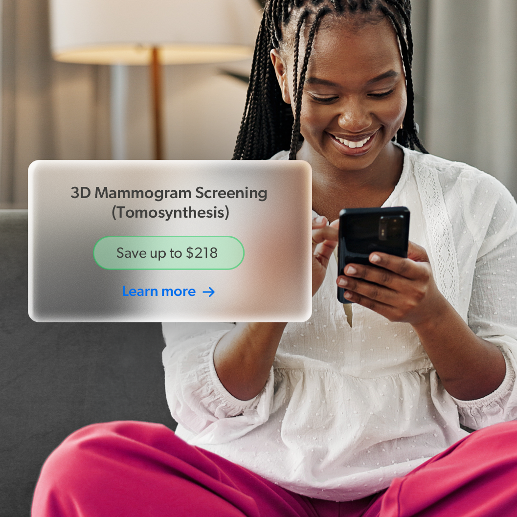 Woman shopping for mammogram screening on MDsave