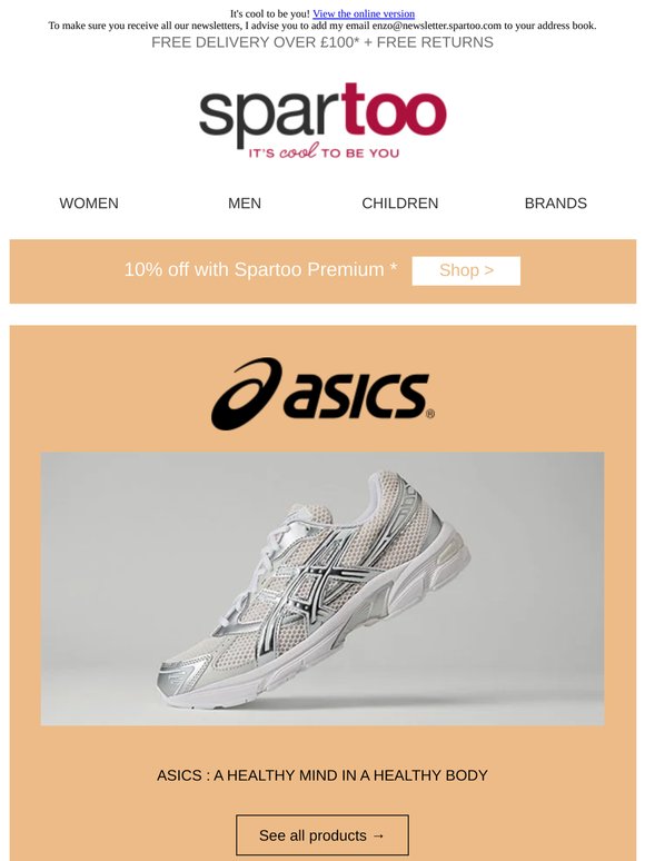 ✨New season styles! Free delivery over £100 on Asics, adidas, Levi's, Puma, Moon Boot, Rip Curl, THEAD. and The North Face