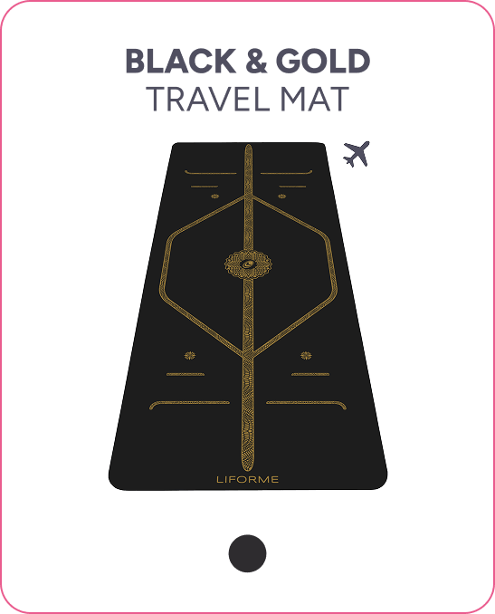Black & Gold Travel Yoga Mat