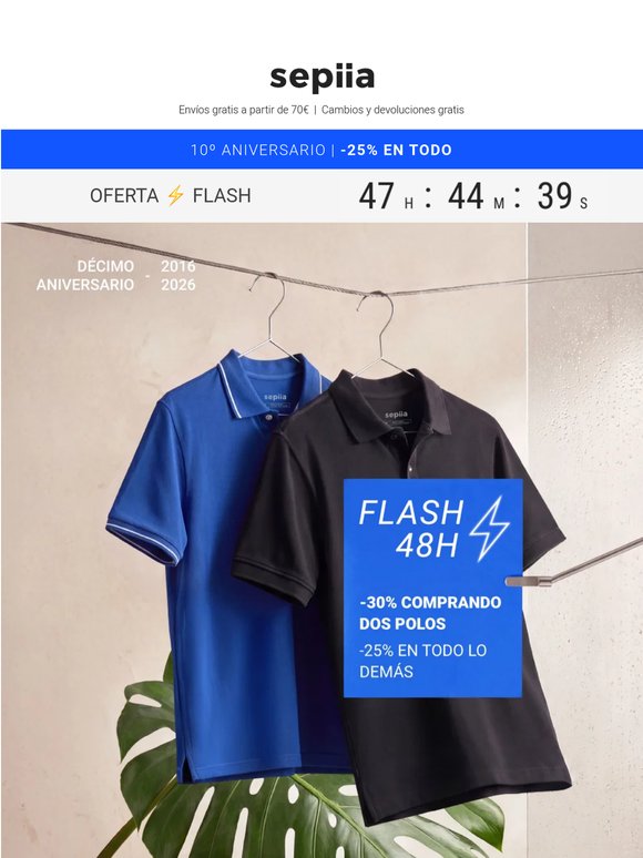2 polos al 30% por 48 horas