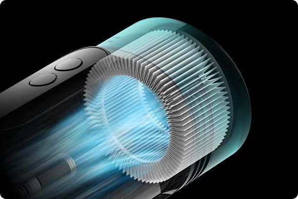 The filter inside the Dyson V10 vacuum.