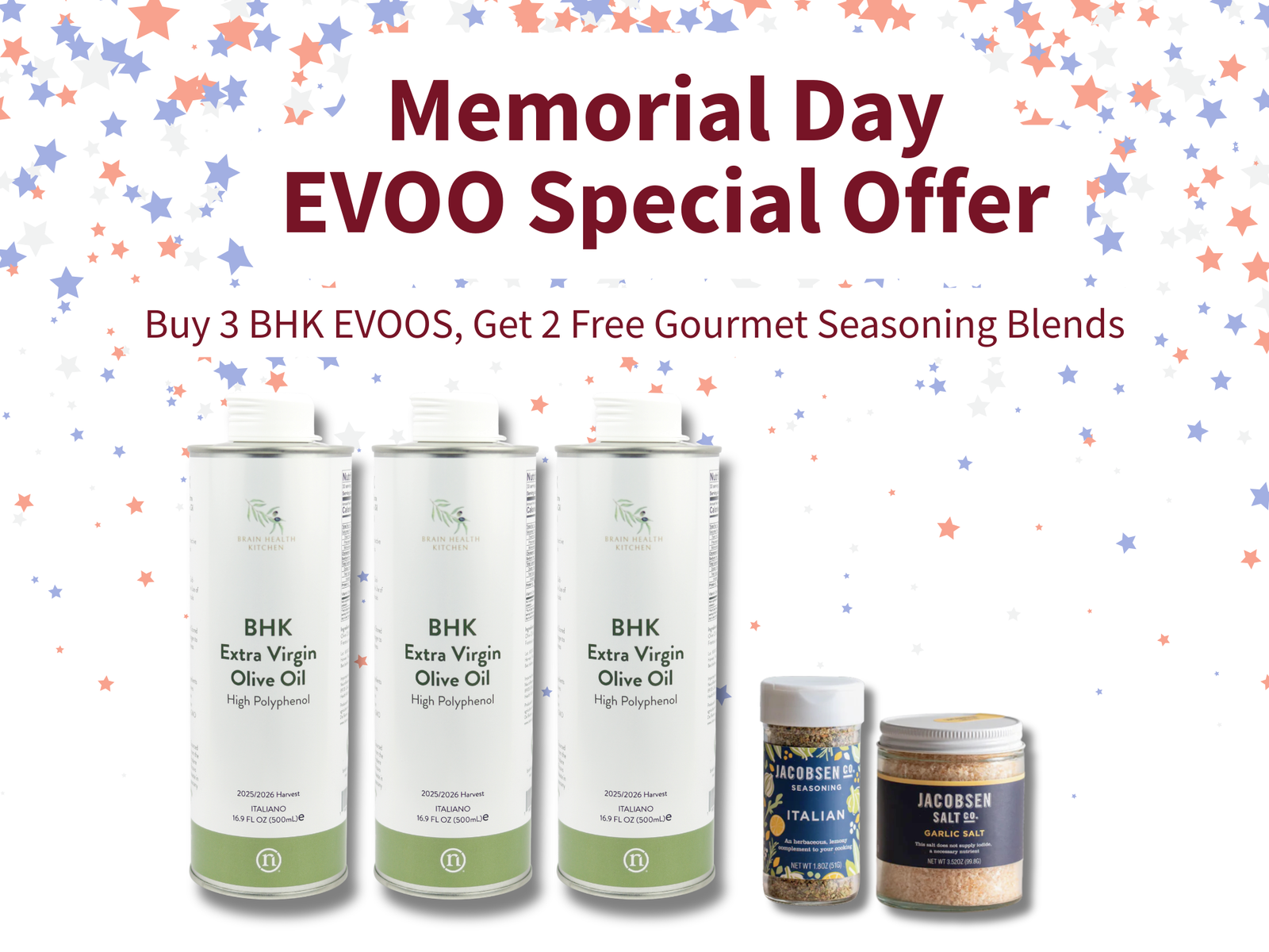 NeuroReserve Memorial Day BHK Extra Virgin Olive Oil Special Offer