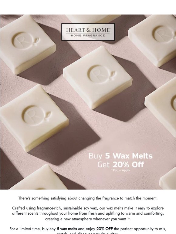 Buy 5 Wax Melts & Save 20%