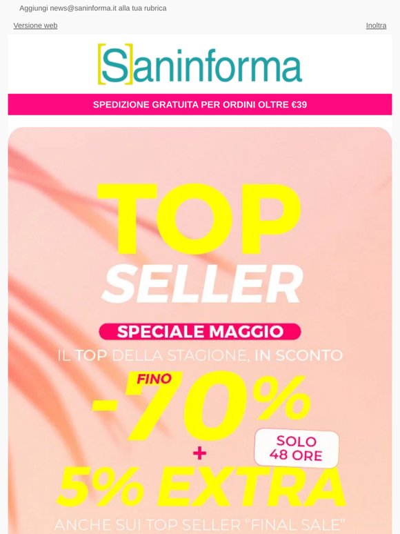 48 ore... al TOP! Oltre 200 Top Seller fino -70% + Extra 🔝