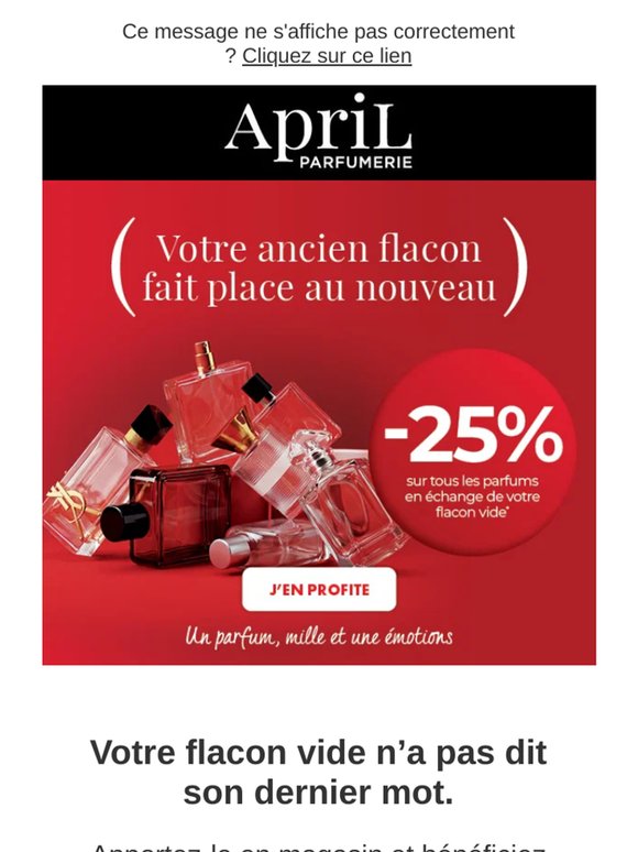 -25% sur tous les parfums en échange de votre flacon vide ♻️