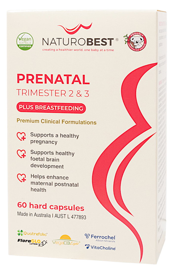 NaturoBest Prenatal Trimester 2 & 3 Plus Breastfeeding 60 Capsules