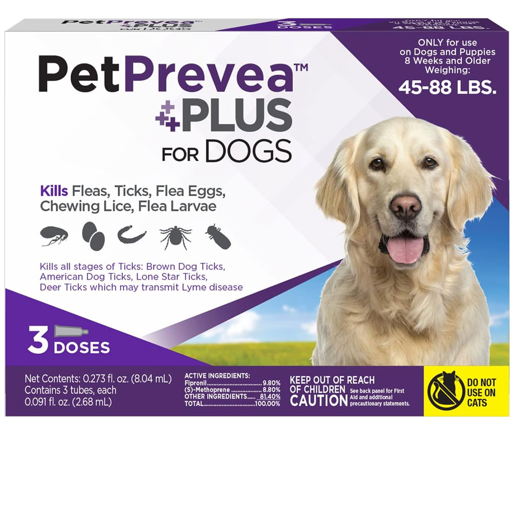 Image of PetPrevea Plus Flea Tick for Dogs - 45-88 lbs, 3 Month Supply