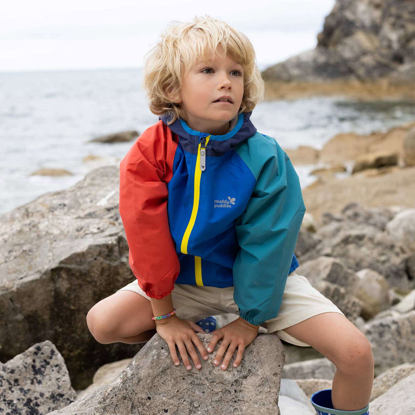 Image of EcoLight Lightweight Waterproof Jacket Blue Colourblock