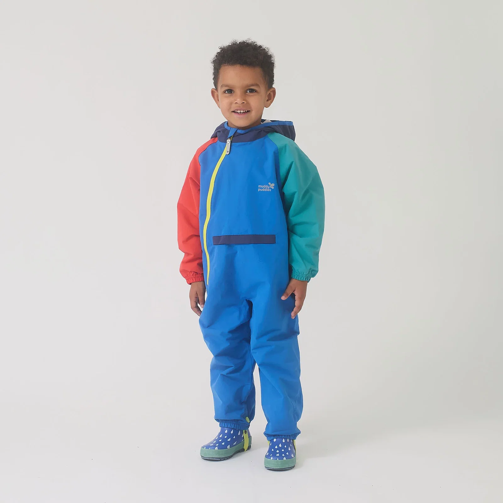 Image of EcoLight Lightweight Waterproof Puddle Suit Blue Colourblock