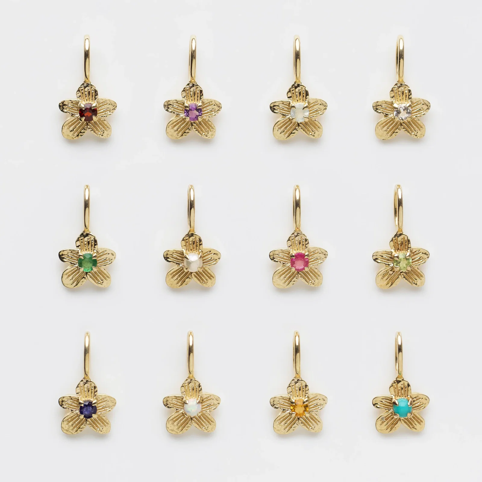 Image of Treasured Birthstone Flower Charm