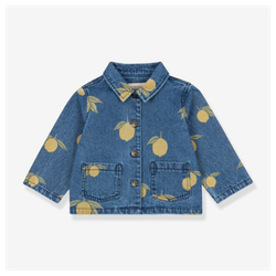Jeansjacke mit Zitronen-Print Kinder, Bio-Baumwolle Konges Sløjd - jeansblau