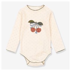 Baby Body mit langen Ärmeln Minnie Coeur Konges Sløjd - beige
