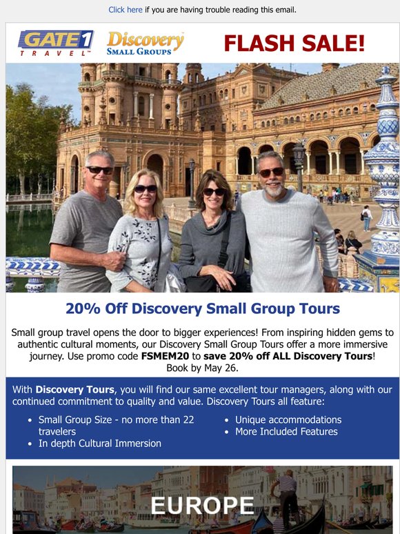 20% Off ALL Discovery Tours | Smaller Groups, Bigger Experiences