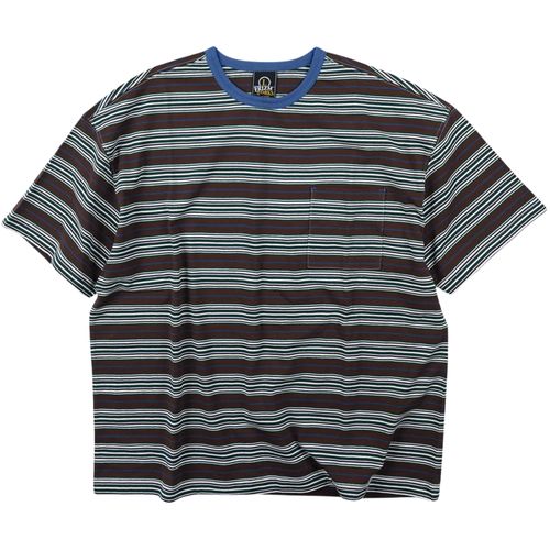 FrizmWORKS Horizon Stripe Half T-Shirt - Brown
