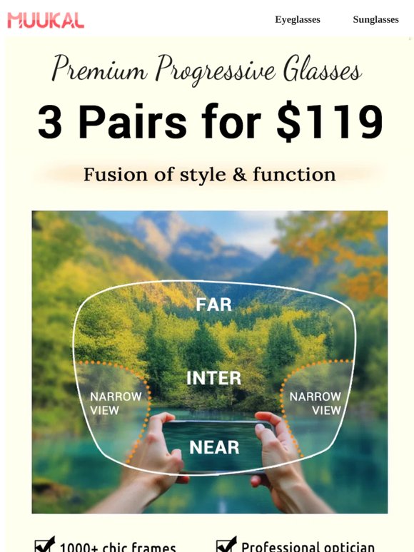 Focus Anywhere, 3 Progressives For Only $119 👓