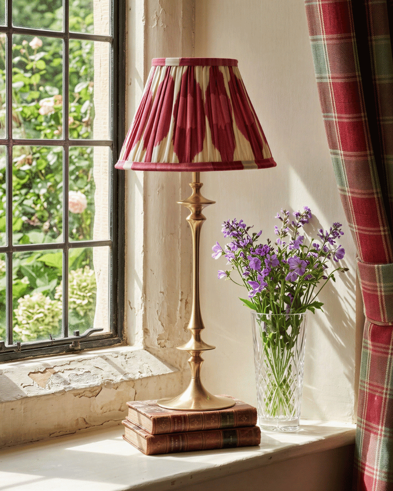 spindle cordless table lamp in aged brass