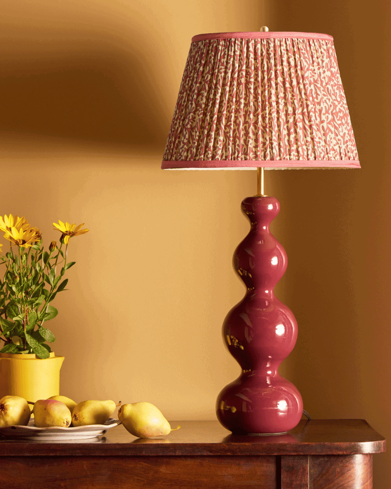 16 inch straight empire shade in red aqua tuffley cotton by gp & j baker