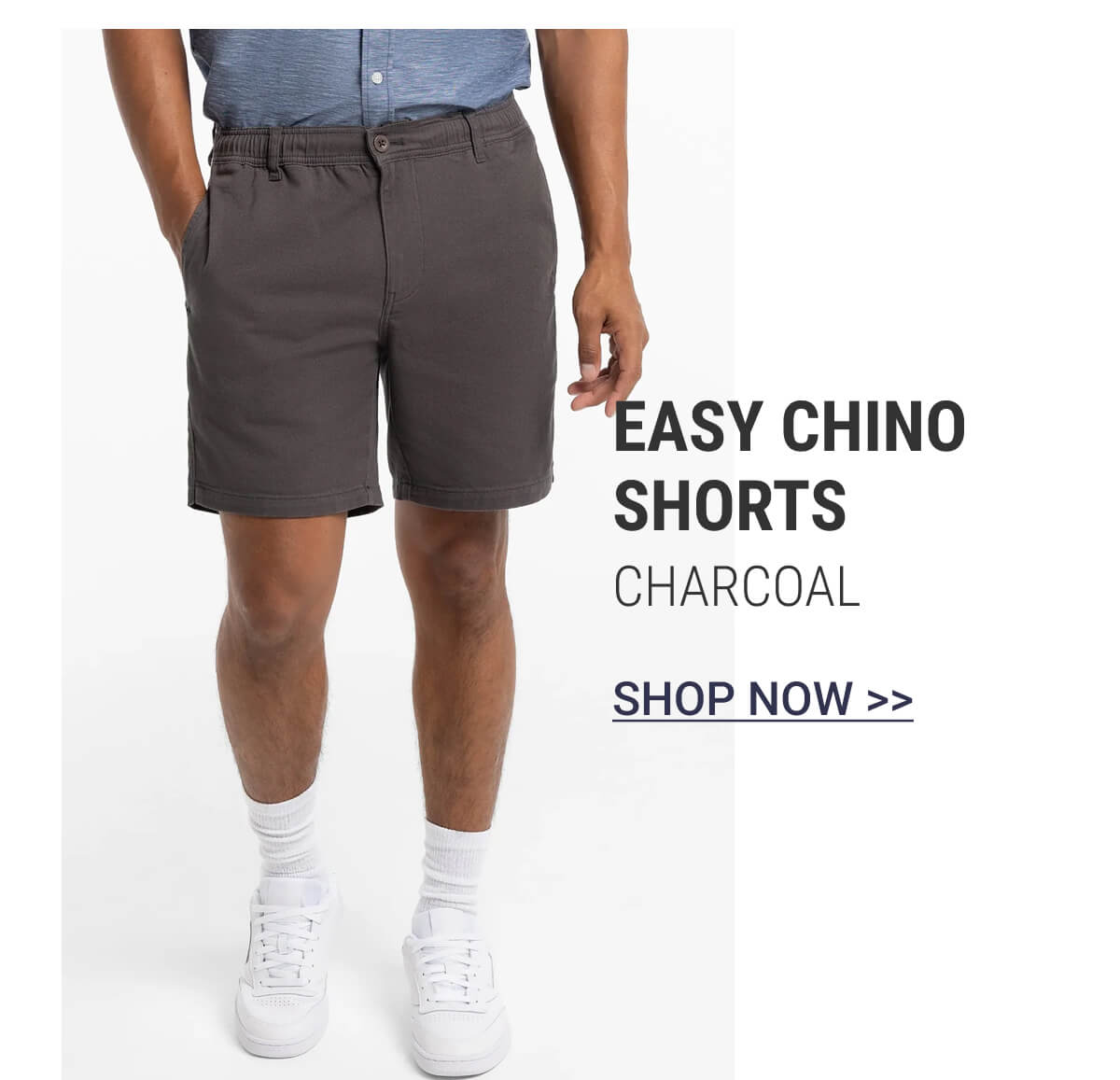 Charcoal Easy Chino Shorts