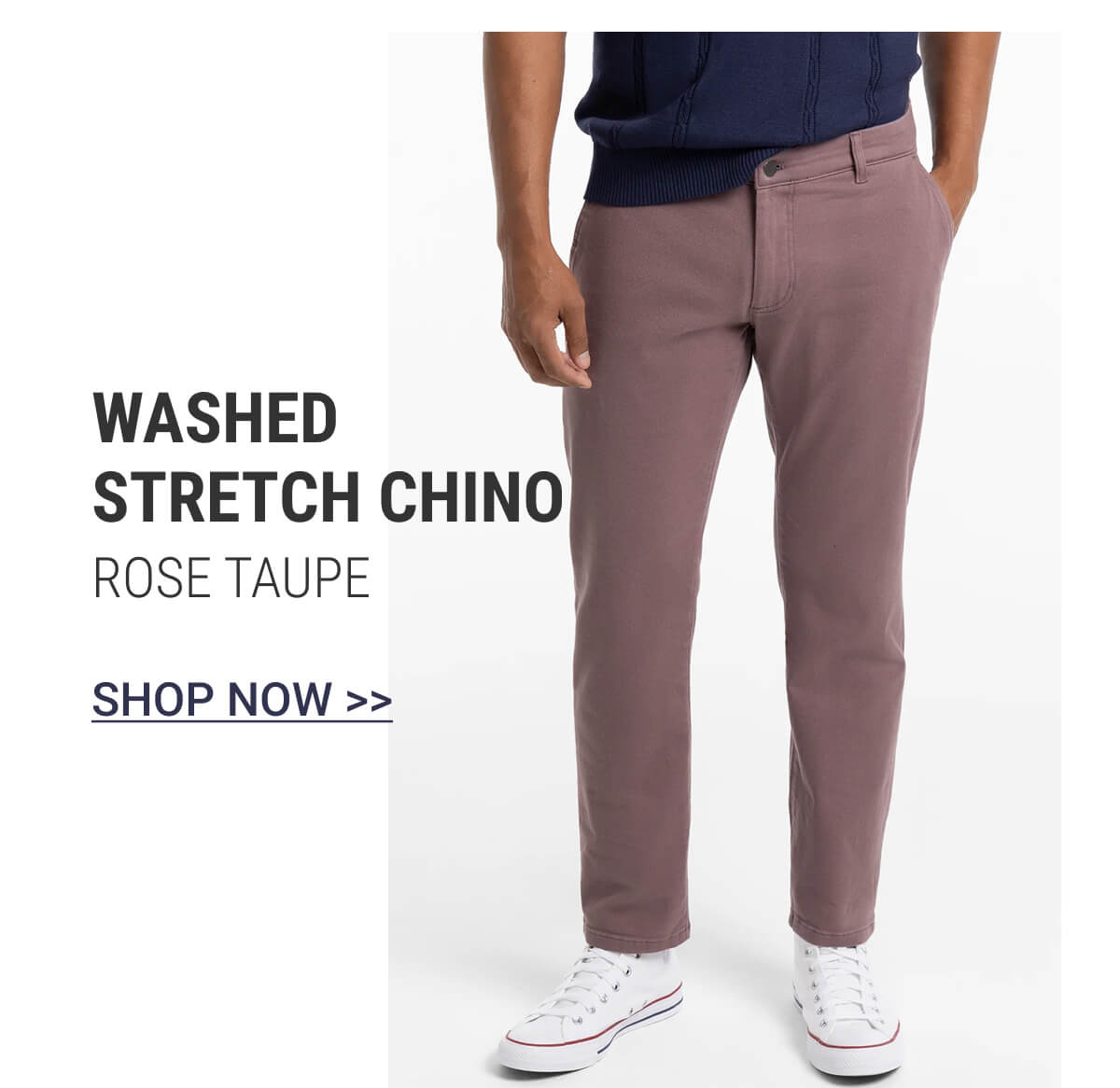 Rose Taupe Washed Stretch Chino