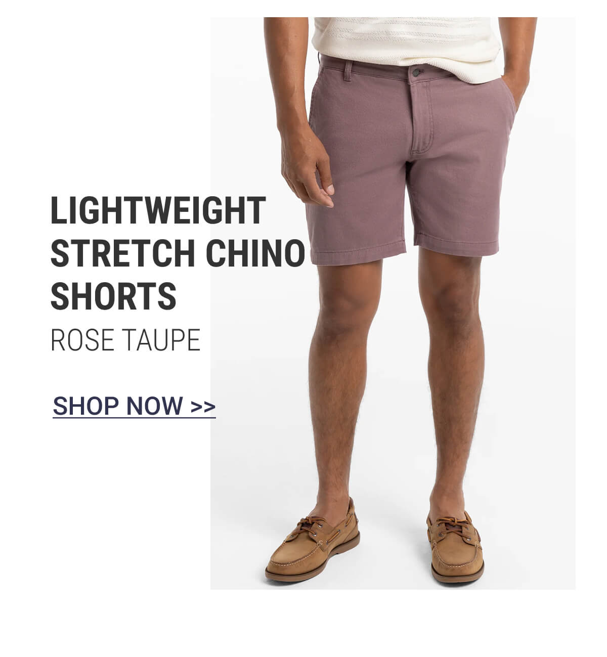 Rose Taupe Lightweight Stretch Chino Shorts
