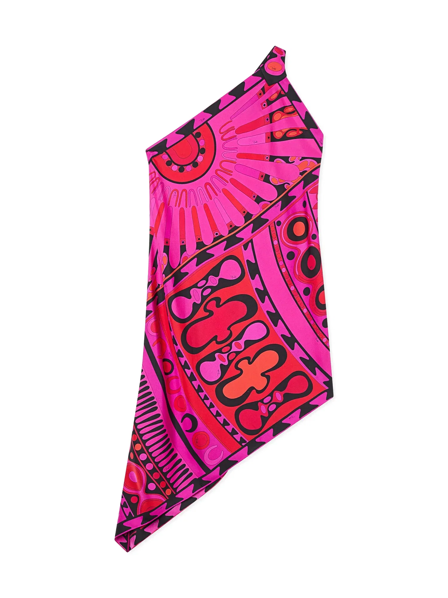 Image of Soleil Print One-Shoulder Dress