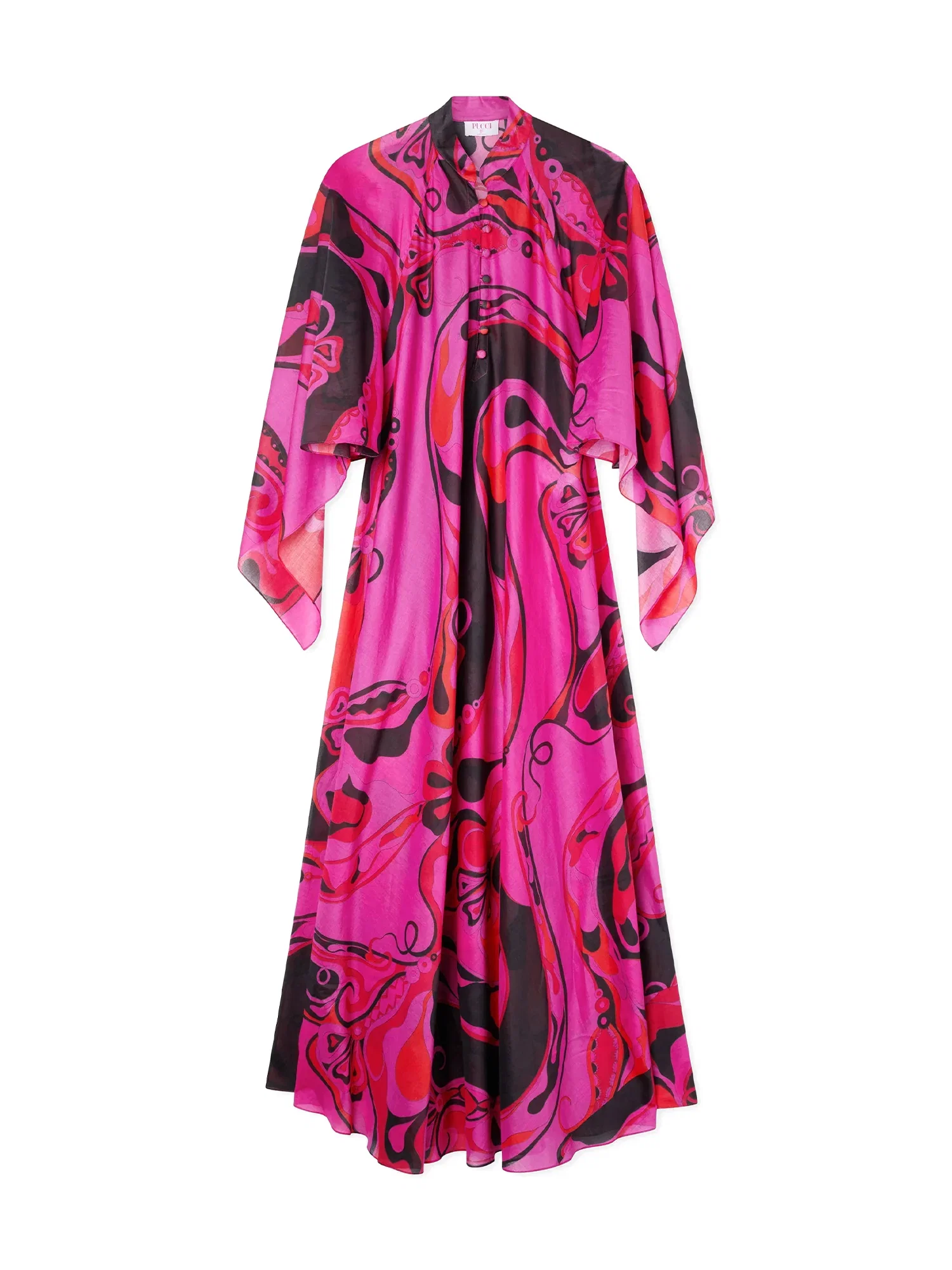 Image of Orchidee Print Cotton Kaftan