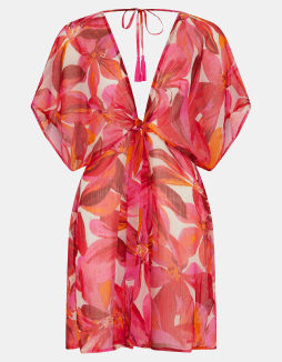 Floral Chiffon Mini Kaftan Multi