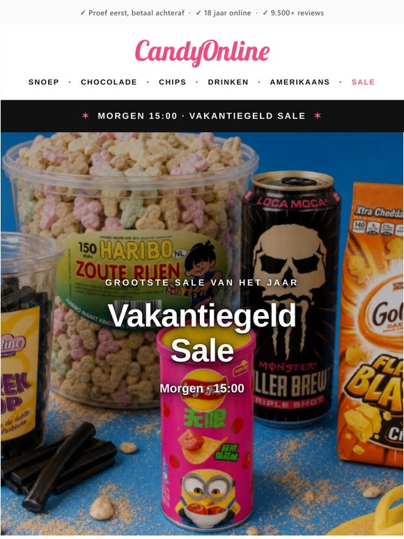 Morgen om 15:00 gebeurt het