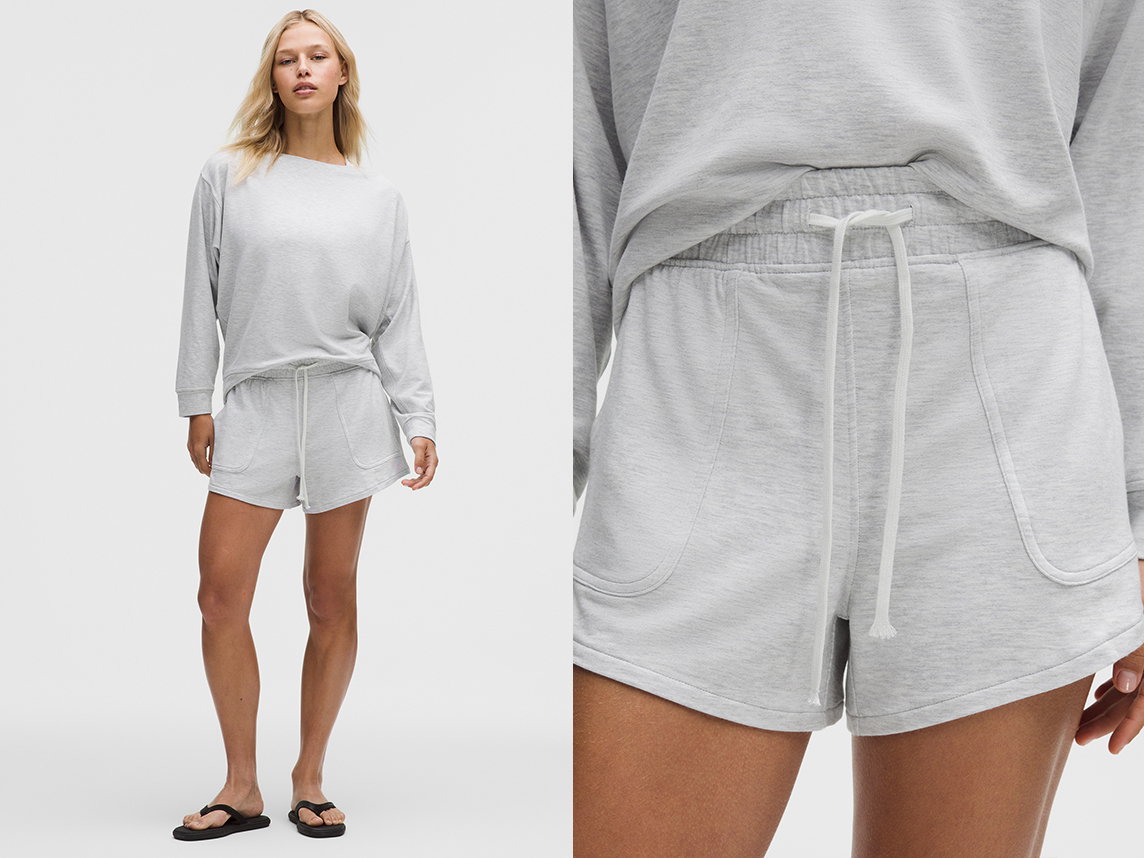 Woman wearing BeCalm Mid-Rise Short 3 inch
