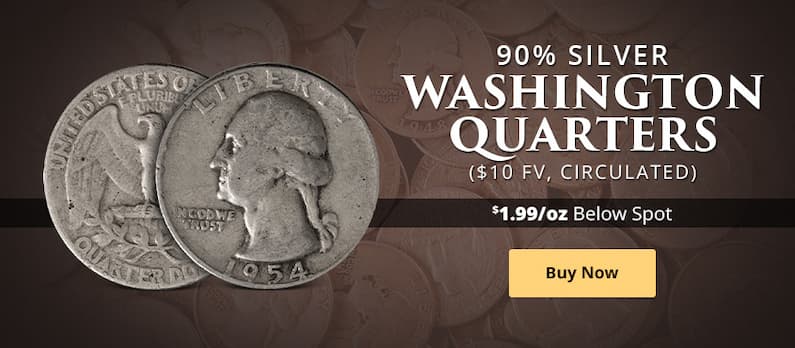 90% Silver Quarters Below Spot!