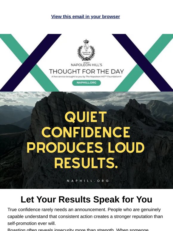 Napoleon Hill's Thought for the Day
