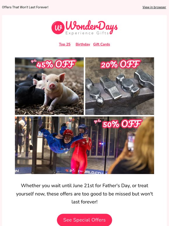 Father's Day (Or Any Day!) Offers!