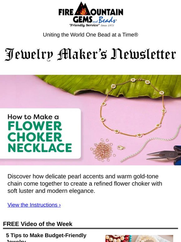 Newsletter for Jewelry Makers: Design a Flower Choker