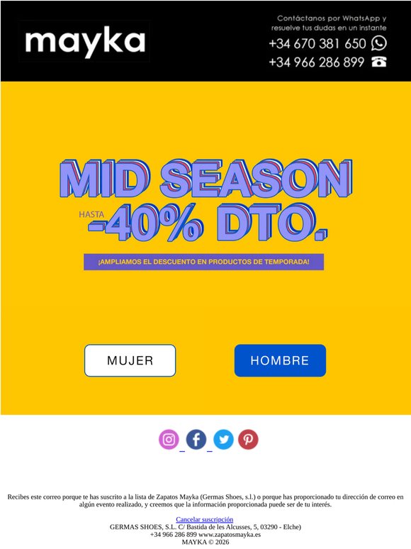 Hola, . Ampliamos el DTO. de temporada hasta -40% 🔥🔥🔥
