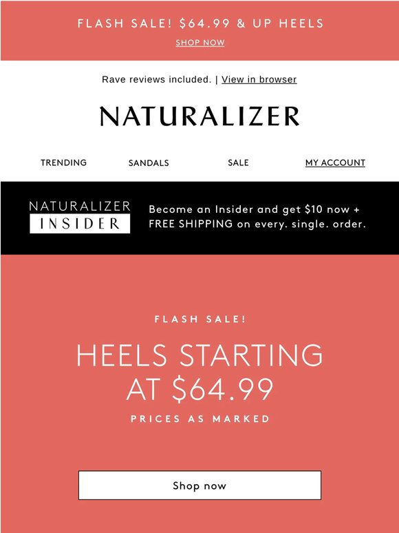 FLASH SALE: heels starting at $64.99