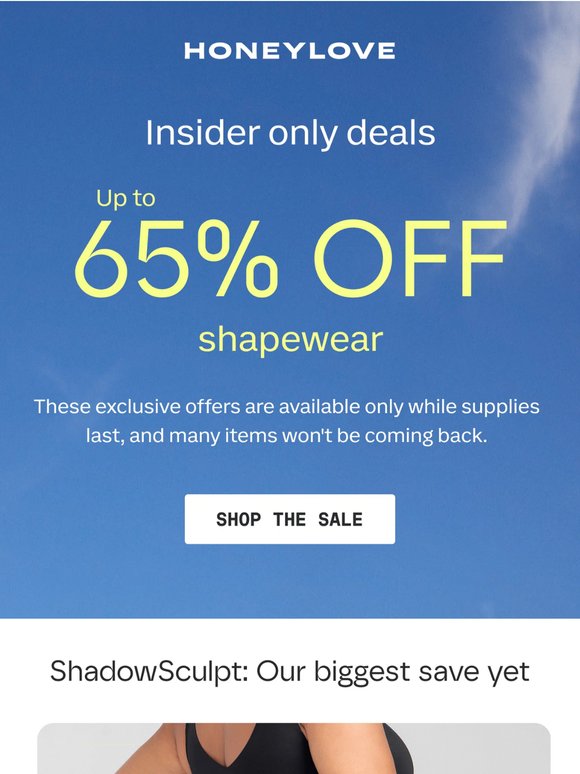 FLASH SALE: Up to 65% OFF shapewear