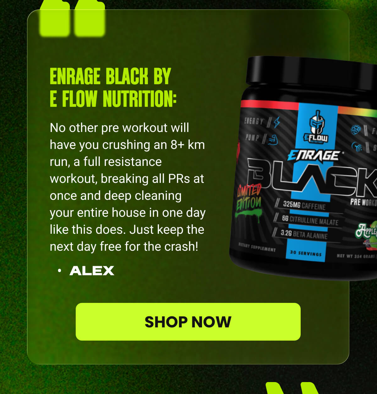 Enrage Black by  E Flow Nutrition: