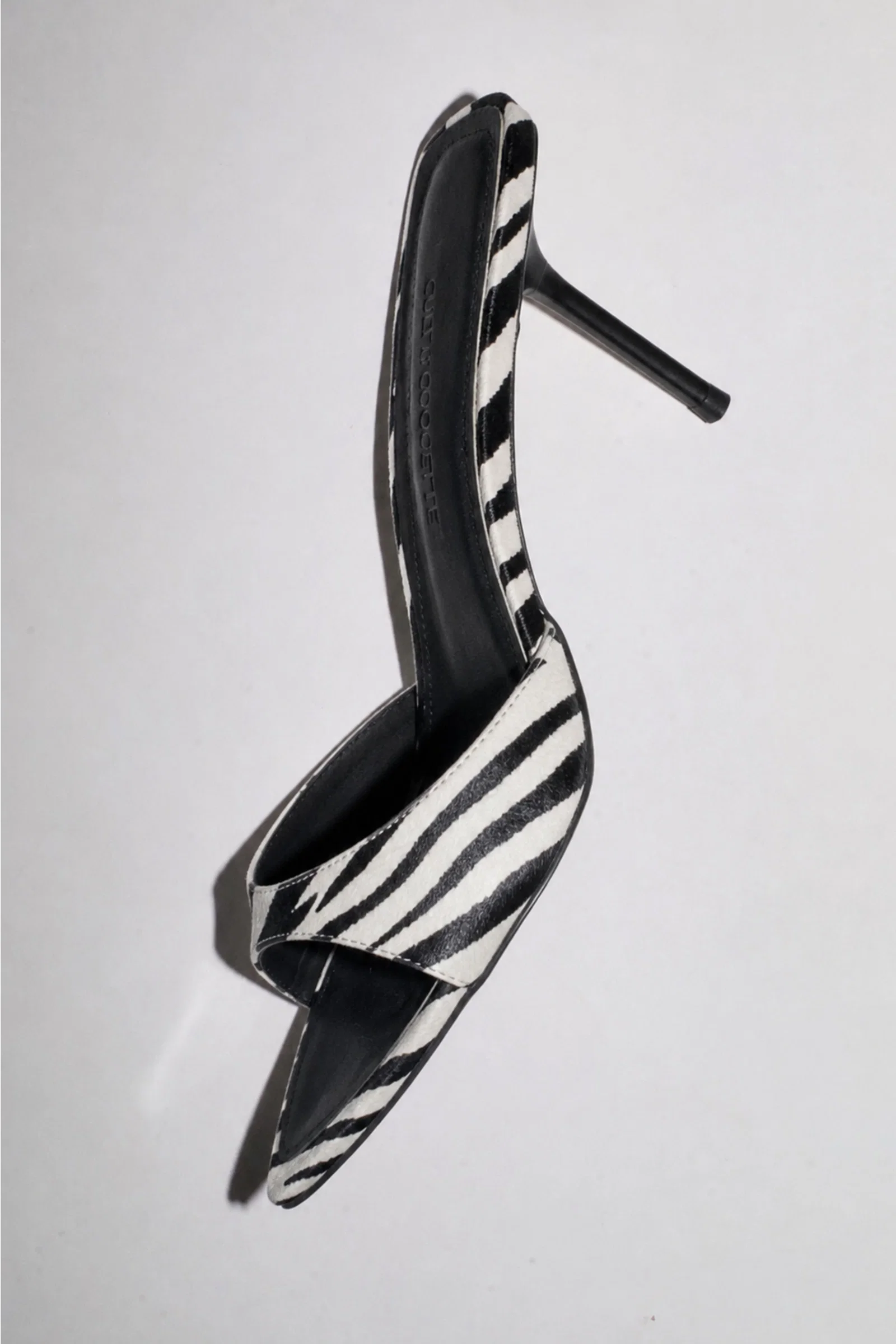 Image of Zena Zebra Vegan Mules 80 mm
