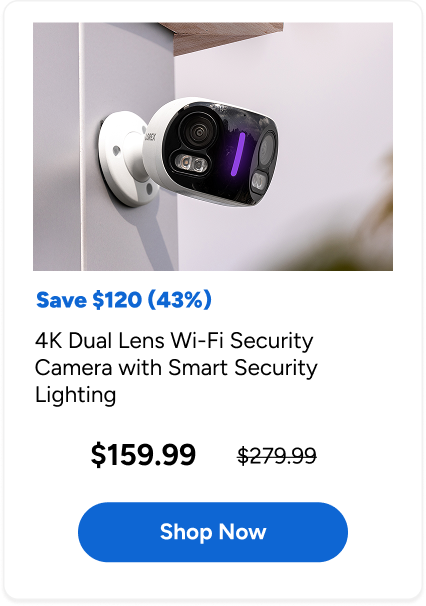 4K Dual Lens Wi-Fi Security Camera with Smart Security Lighting SKU: